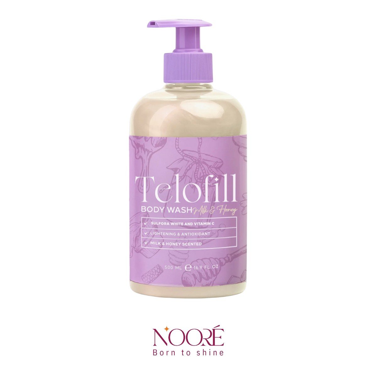 Telofill Milk and Honey Body Wash 500 ml-1 Telofill Milk and Honey Body Wash 500 ml - Image 1