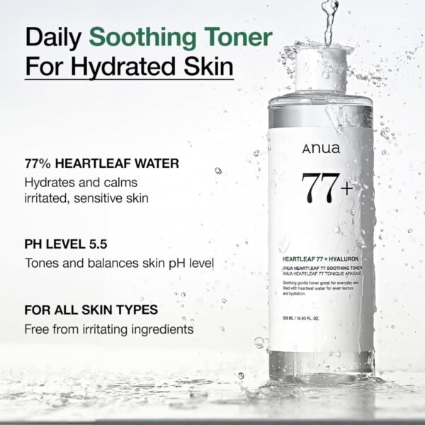 Anua Heartleaf 77% Soothing Toner – Calming Facial Toner 250ml - Image 2